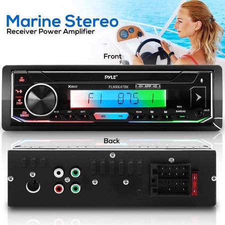 Pyle 1-Din Car Multimedia Player+Speakers, PLMRK47BK PLMRK47BK